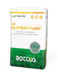 Superturf, concime di spinta vegetativa indicato per tappeti erbosi di microterme gestiti con taglio robotizzato.