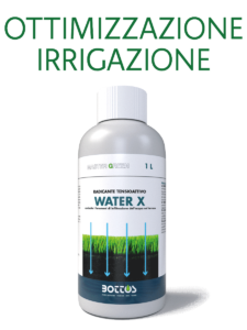 Water X, prodotto pensato per migliorare la distribuzione dell’acqua e la gestione idrica del tappeto erboso.