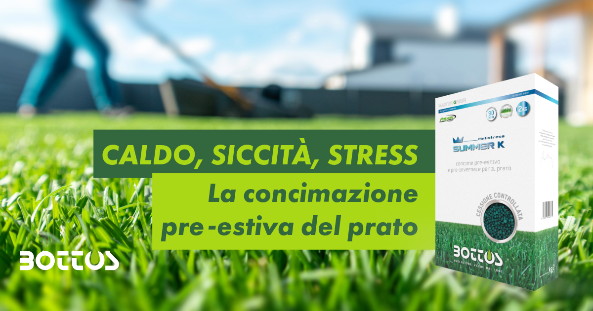 Summer K 10-0-30 concime antistress Bottos per prato contro caldo, siccità e stress estivi