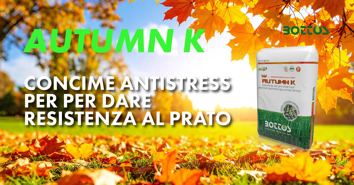 Autumn K, concime potassico indicato per l’utilizzo pre-invernale del tappeto erboso.