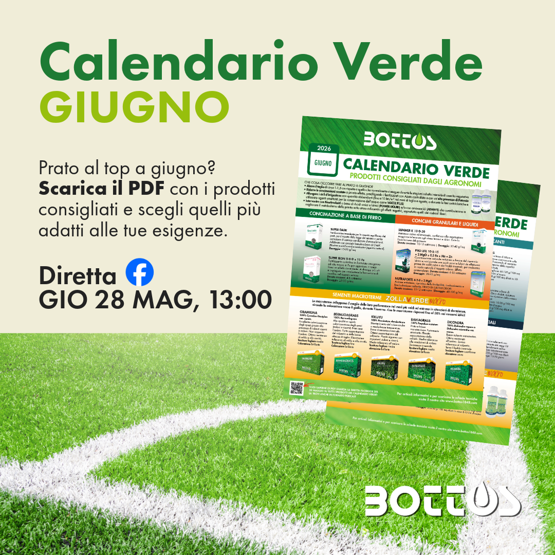 Calendario Verde Bottos di giugno con consigli per il prato